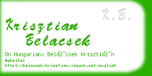 krisztian belacsek business card